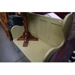 Green painted 2 seater bench