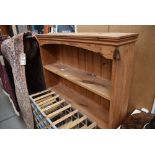 Pine open fronted bookcase