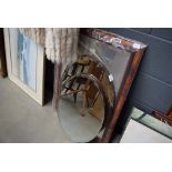 WD 2 oval bevelled mirrors plus mirror in wooden frame