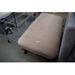 Large upholstered foot stool on cabriole legs