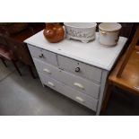 Painted pine chest of 2 over 2 drawers