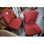 Pair of red upholstered dining chairs (collectors item see soft furnishings policy)