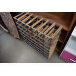 Metal and pine wine rack