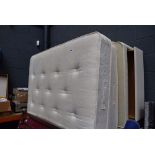 Metal and fabric headboard, 2 4ft6 mattresses plus a Divan bed base