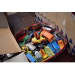 Box of Corgi diecast cars