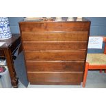 Dark wood chest of six drawers