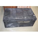 Black painted metal trunk