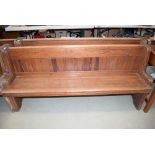 Pitched pine church pew