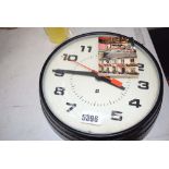MC170 A 1960's Simplex School/Time Keeping wired electric wall clock, Model 2310, d. 29 cm