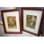 Pair of framed and glazed prints of Scottish interiors