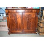 Victorian flame mahogany sideboard with cupboard under