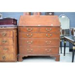 Mahogany bureau with two over three drawers under