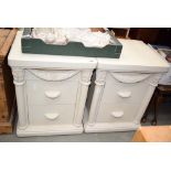 Pair of French style lamp tables with town drawers under