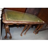 Reproduction mahogany coffee table with two tables nesting under