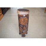 (3) Carved wooden drum