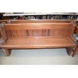 Pitched pine church pew