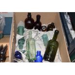 Box containing glass bottles
