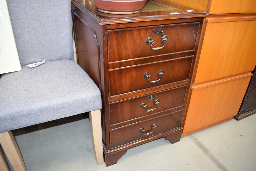 Reproduction mahogany two drawer filing cabinet