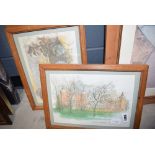 4 framed and glazed prints of castles and stately homes