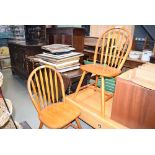 5073 Pair of beech dining chairs