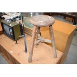 Elm seated tripod stool