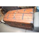 Dome topped pine blanket box