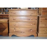 Pine chest of four drawers