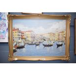 Modern oil on canvas of Venetian festival