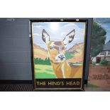 Double sided pub sign for the Hinds Head