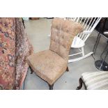 Floral buttonback Victorian nursing chair