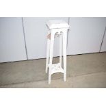 White painted two-tier plant stand