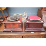 Two wind up gramophones