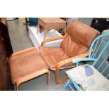 Bentwood armchair with matching footstool