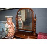 Mahogany toilet mirror with barleytwist supports