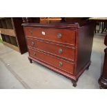 Reproduction mahogany chest of three drawers