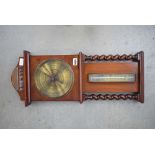 Early 20th century walnut cased barometer