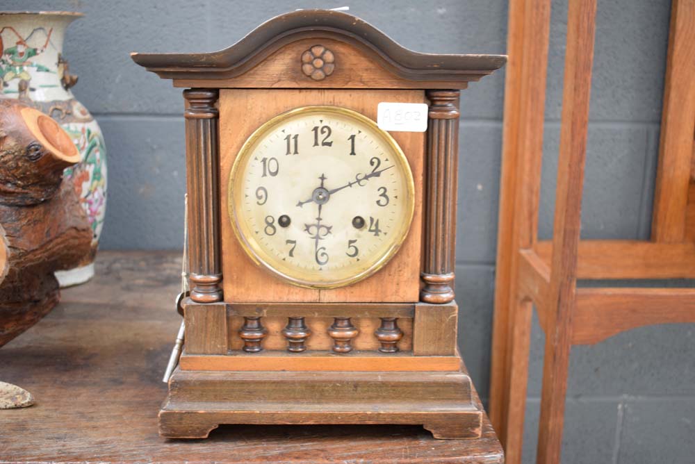 Walnut mantel clock