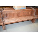Pitched pine church pew