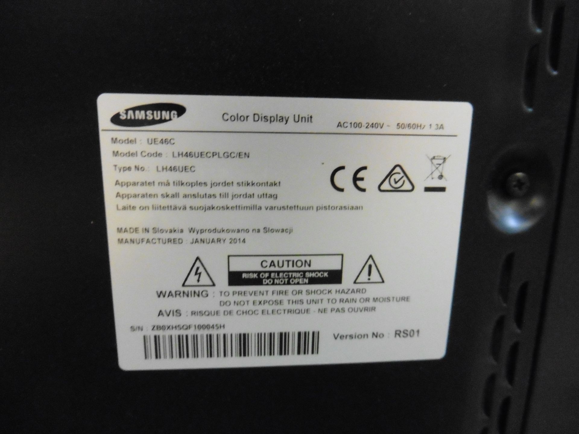 Samsung model UE46C colour display screen with remote (manufactured 2014) - Image 2 of 2