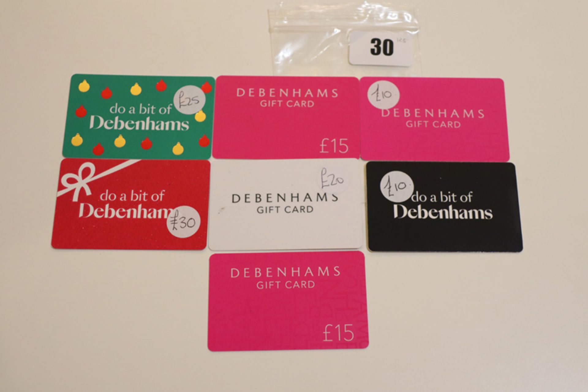Debenhams (x7) - Total face value £125