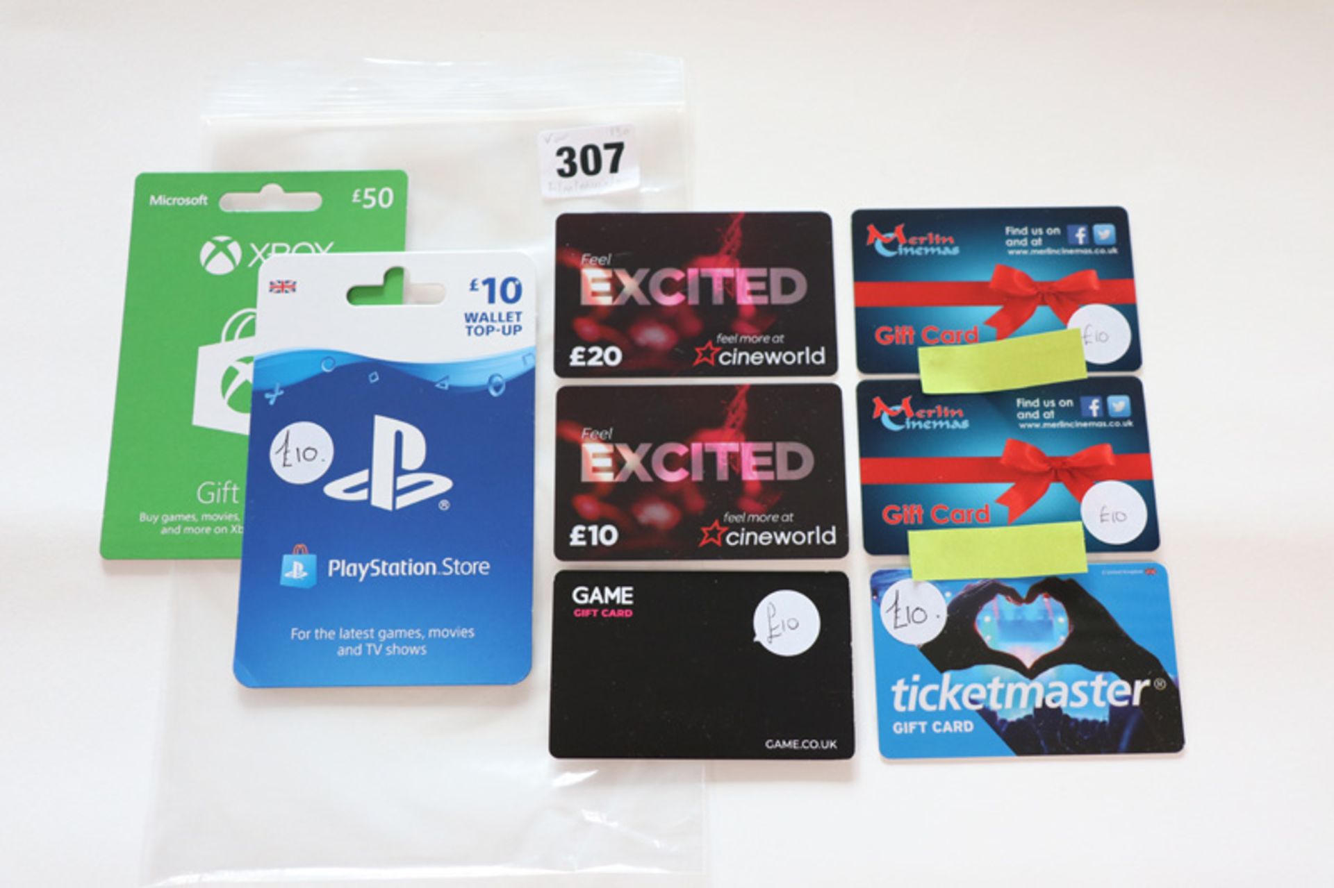 Various : Cinema, Media & Gaming (x8) - Total face value £130