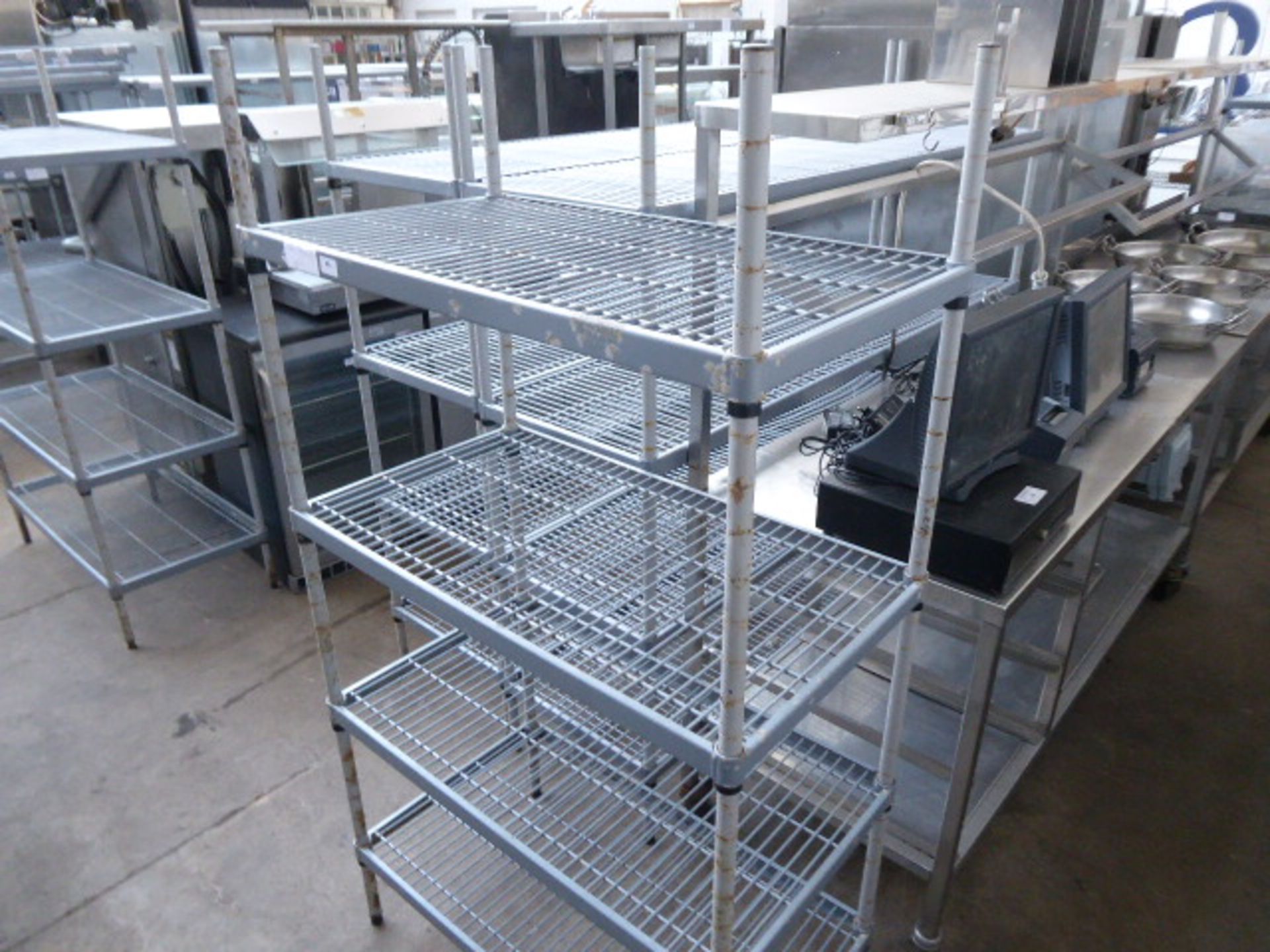 90cm Plastic coated 4 tier pot rack