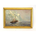 English School, 19th century, A study of a paddle steamer by an iceberg, unsigned,