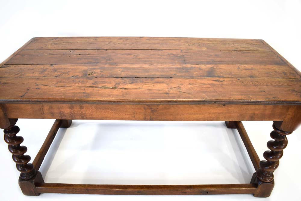 An oak refectorary table, - Image 3 of 10