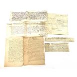 A collection of seven legal documents including an Indenture leasing land in the Manor of Tavistock