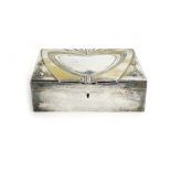 An Art Nouveau silver plated jewellery box, w.