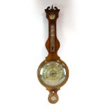 A 19th century banjo barometer, the silvered plate inscribed for J.