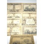 Nine engravings depicting the progress of the Spanish Armada,