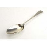 A George III silver old English pattern table spoon with bright cut engraving, Hester Bateman,