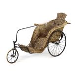 A late Victorian wicker and metalwork 'bath' chair by Carters of London